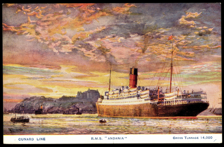 Artist Cunard Line, R.M.S. Andania, steamer