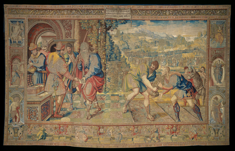 Purchase of the Field of Ephron from the Hittite, from 'The Story of Abraham Series', 1543 (wool and silk tapestry with gilt metal-wrapped thread)