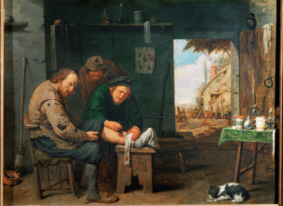 "The barber-surgeon (oil on wood)