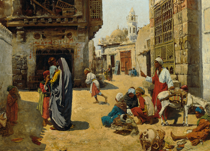 Street in Cairo, c.1890-1900 (oil on panel)