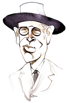 William Butler Yeats Irish poet and playwright (1865-1939); caricature