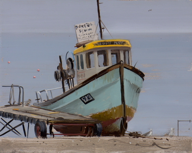 Mackerel boat, Beer, September, 2014 (oil on board)