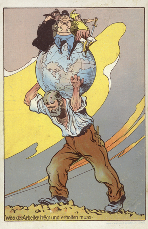 What the Worker must Carry (coloured engraving)