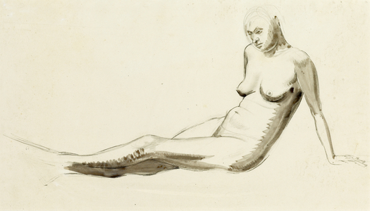 Seated Nude, c.1919 (pen & wash over pencil)