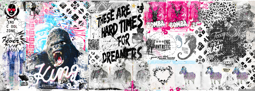 These are hard times for dreamers, 2014 (mixed media on canvas)