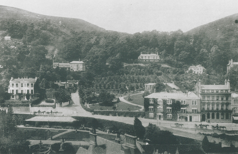 Malvern, from Priory Church (b/w photo)