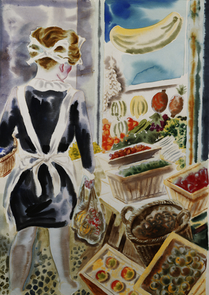 Street Market; Strassenmarkt, c. 1934 (watercolour on paper)