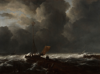 Rough Sea at a Jetty, 1650s (oil on canvas)