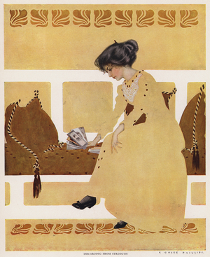 Coles Phillips Girl, Discarding From Strength (colour litho)