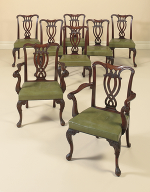 A set of eight mahogany dining-chairs, c.1760