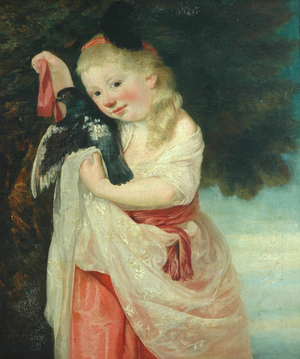 Girl with a Bird (oil on canvas)