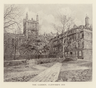 London: The Garden, Clifford's Inn (litho)
