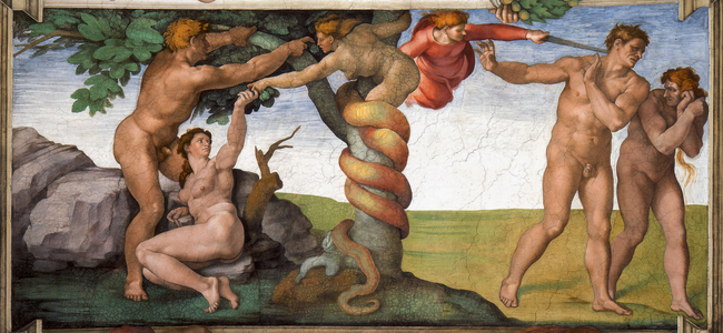 The Expulsion from the Paradise, 1508-12 (fresco)