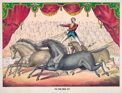 The Four Horse Act at the Circus, 1874 (lithograph)