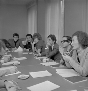 Singers' meeting for Bobby Solo's re-admission to the Sanremo Festival, Italy, 1966 (photo)