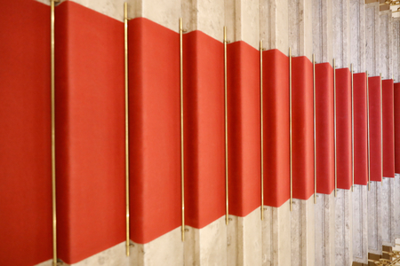 The National Gallery. Main stairs with red carpet. Ljubljana. Slovenia., 2021 (photo)