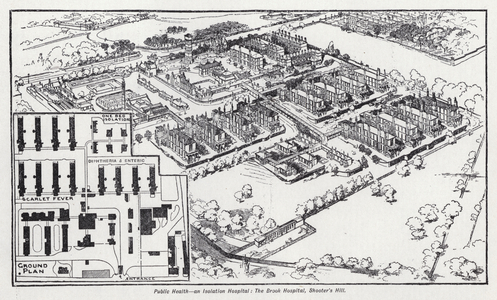 Public health, an isolation hospital, the Brook Hospital, Shooter's Hill (litho)