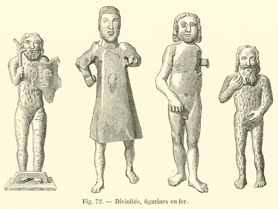 Divinites, figurines en fer (engraving)