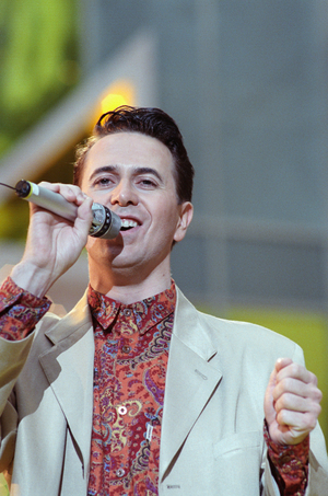 Oslo 19900323 Norwegian Melodi Grand Prix. Artist Ketil Stokkan wins the Norwegian final …, 1990 (photo)