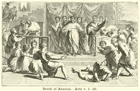 Death of Ananias, Acts, v, 1, 10 (engraving)