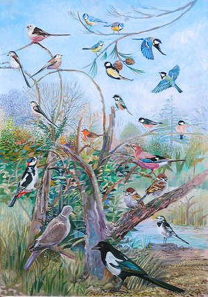 Garden Birds, 2007 (oil on panel)