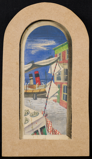 Study of harbour, for the Tea Room mural, Luton Hoo, Bedfordshire, c.1949 (w/c & pencil on paper) 