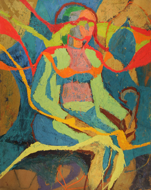 Portrait in Green, 1960 (tempera on paper)