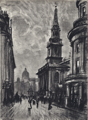 Duncannon Street, from Charing Cross (litho)