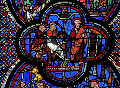 St John window: summoned before Aristomades (w48) (stained glass)