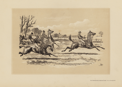 The Tumbletown Steeple-Chase, No 3, Too hot to last (engraving)