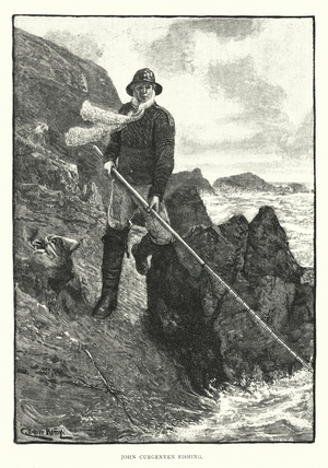 John Curgenven fishing (engraving)
