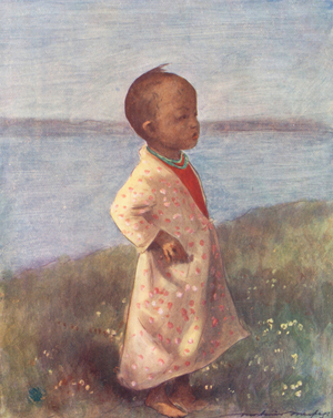 World’s Children: Burmese, Standing at Attention (colour litho)