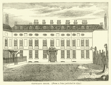 Cleveland House, from a print published in 1799 (engraving)