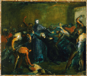 Monseigneur Darboy in prison (oil on canvas)
