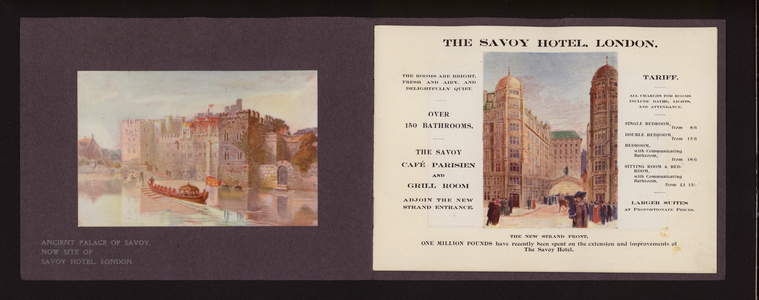 Advertisement for the Savoy Hotel, London (colour litho)