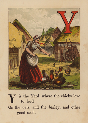 Y, Yard (coloured engraving)