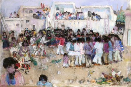 Santo Domingo Corn Dance (pastel on paper)