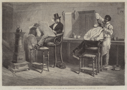 A Barber's Shop at Richmond, Virginia (engraving)