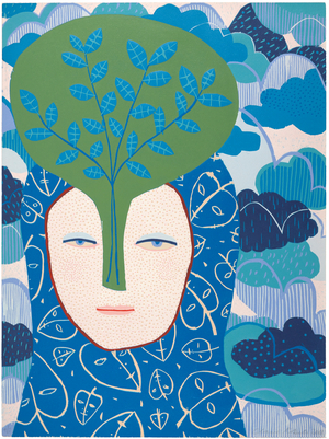 Cumulus, 2018, (woodcut print)