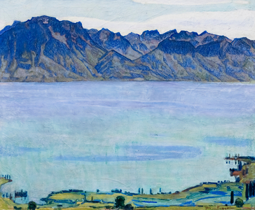 Lake Geneva with the Savoy Alps, 1906 (Oil on canvas)