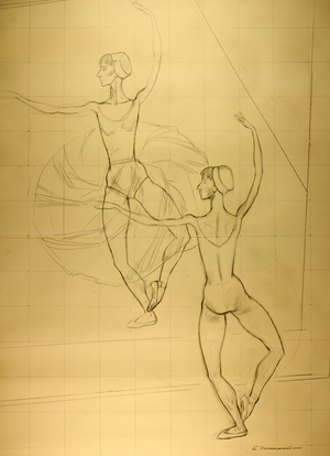 Prima Ballerina Natalia Bessmertnova, 1972 (pencil on paper)
