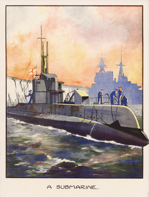 A Submarine (colour litho)