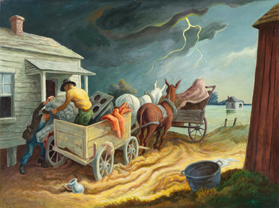 Spring on the Missouri, 1945 (oil and tempera on Masonite panel)