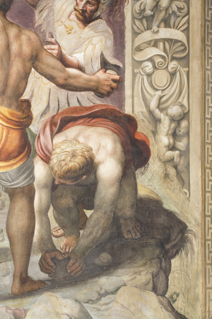 The martyrdom of Saint Stephen, detail, 1556 (fresco)