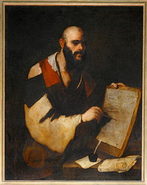 Philosophe tracant des figures geometriques avec un compas - A philosopher drawing geometrical figures with a …