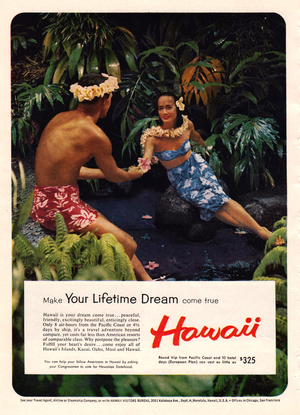 Hawaii Visitors Bureau Magazine Advert, USA, 1950s
