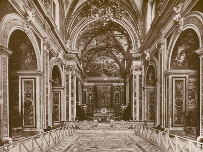 Napoli, Certosa Di S Martino, Interno Della Chiesa (b/w photo)