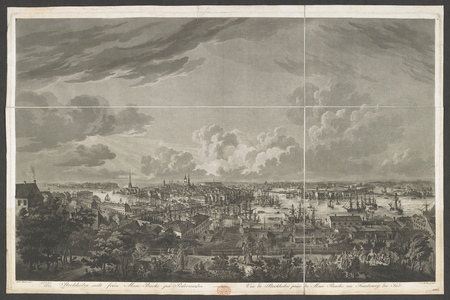 View of Stockholm.[1 ft. 5 1/2 in. x 2 ft. 4 in].Stockholm sedt från Mose-Backe på Sǒdermalm. Vue de Stockholm prise de Mose-Backe au Faubourg du Sud.  Stockholm,1805.