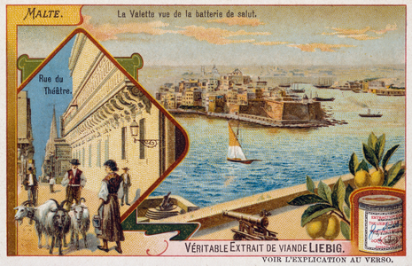 Leibig card depicting a view of Valetta in Malta, 1900