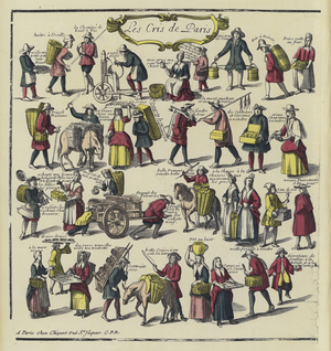 Cries of Paris (colour litho)